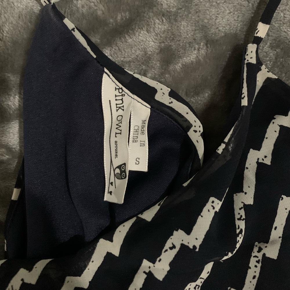 Navy and white Racer Back Maxi Dress - Picture 3 of 3